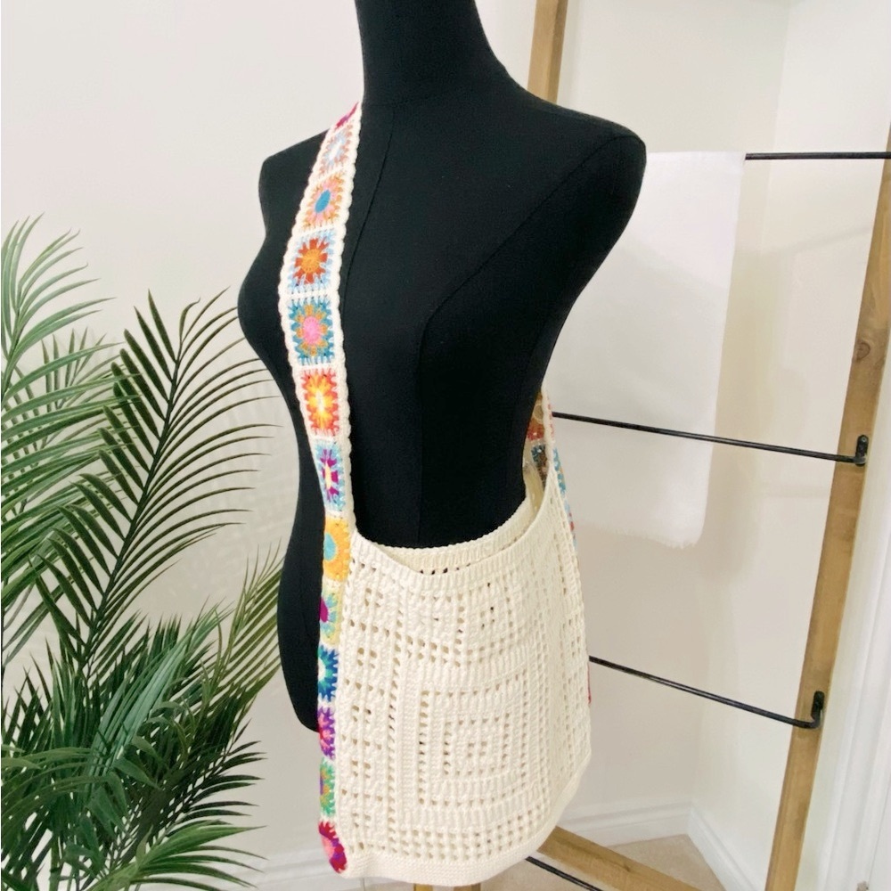 Colourful Bohemian Knit / Crochet Crossbody / Shoulder Bag